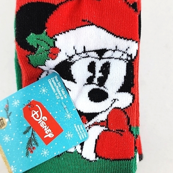 ⭐️3/ $30⭐️ Disney Women's 3 Pairs Minnie Mouse Christmas Socks Shoes SZ 4-10 - Picture 4 of 7